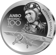 10 Eur moneta „ANBO lėktuvams - 100 m.“